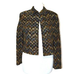 VIntage Emil Rutenberg Blazer Jacket Womens M Ribbon Weave USA Made Art to Wear